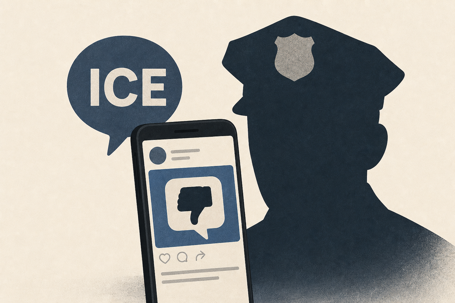 Woman says officers confronted her over social media post critical of ICE