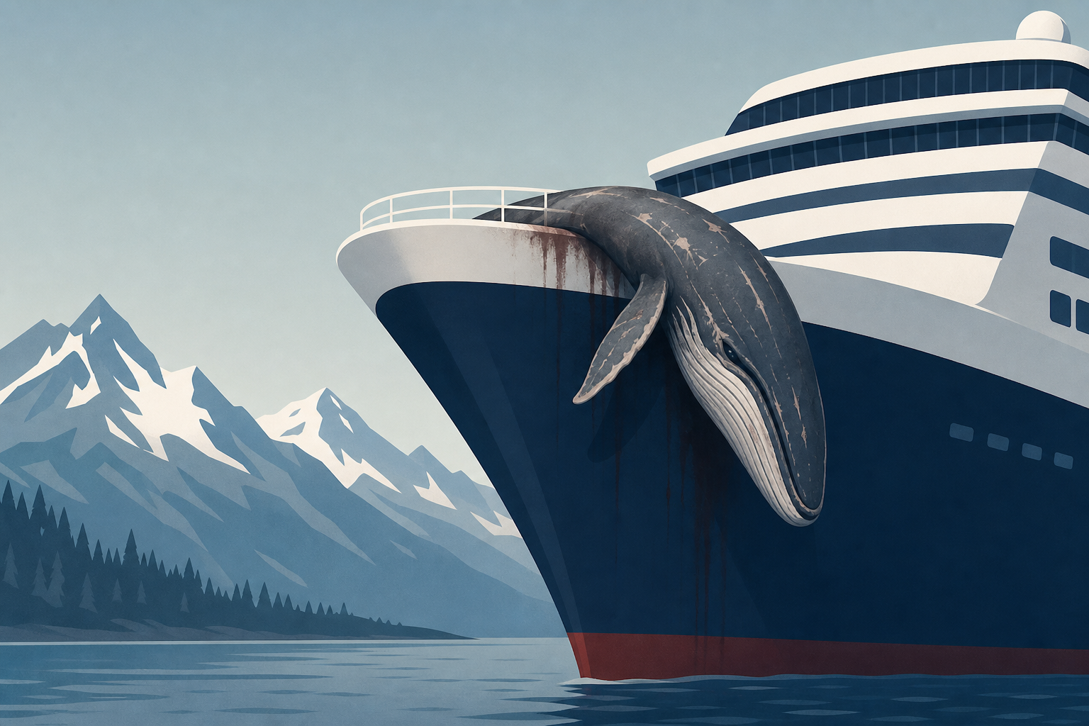 Dead Endangered Whale Found on Bow of Cruise Ship Arriving in Alaska