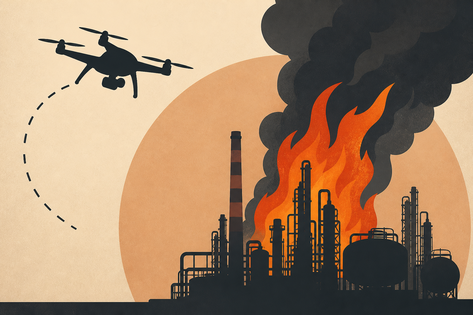 Oil refinery burns in Russia's Krasnodar Krai following reported Ukrainian drone attack