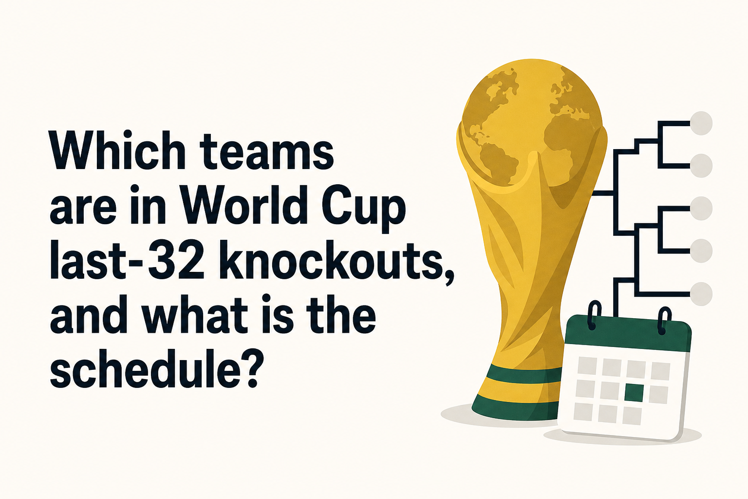 Which teams are in World Cup last-32 knockouts, and what is the schedule?