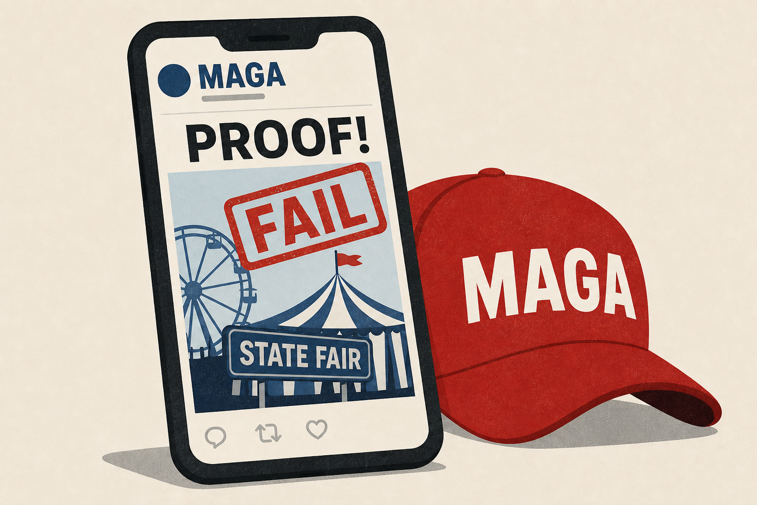 MAGA Self-Owns by Posting Proof of Trump’s State Fair Fiasco