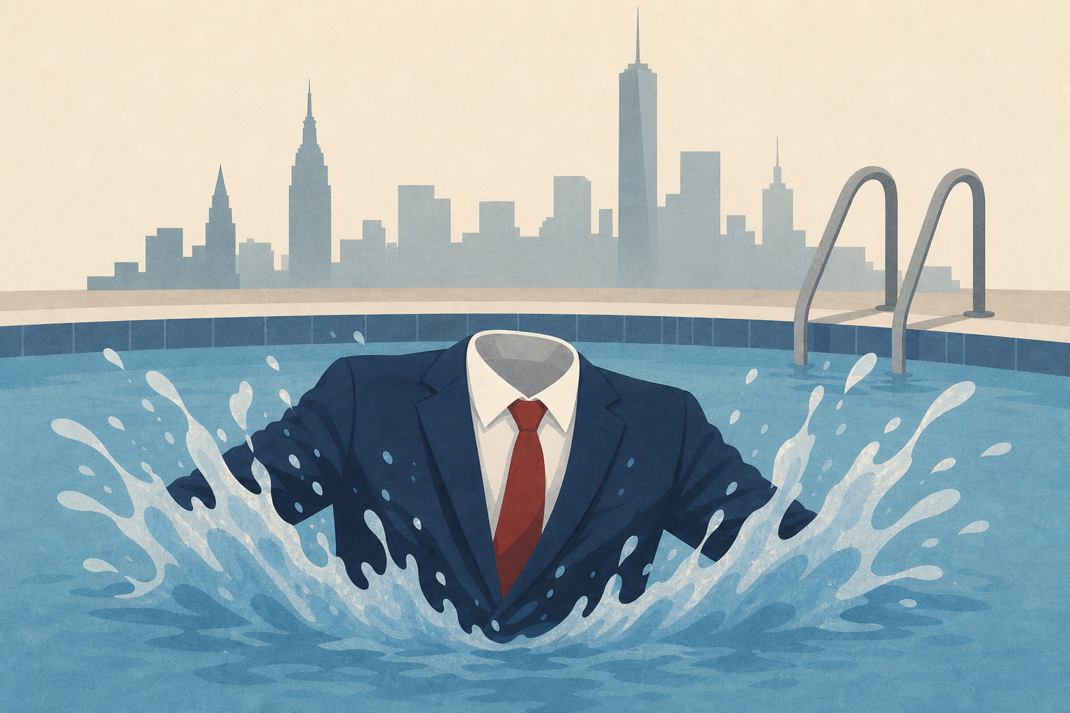 NYC Mayor Mamdani jumps into pool in suit, sparks clash with Bruce Blakeman