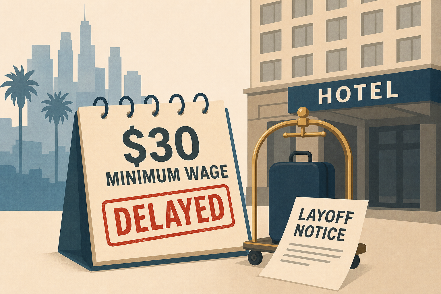 Los Angeles delays $30 minimum wage for hotel workers amid layoff fears