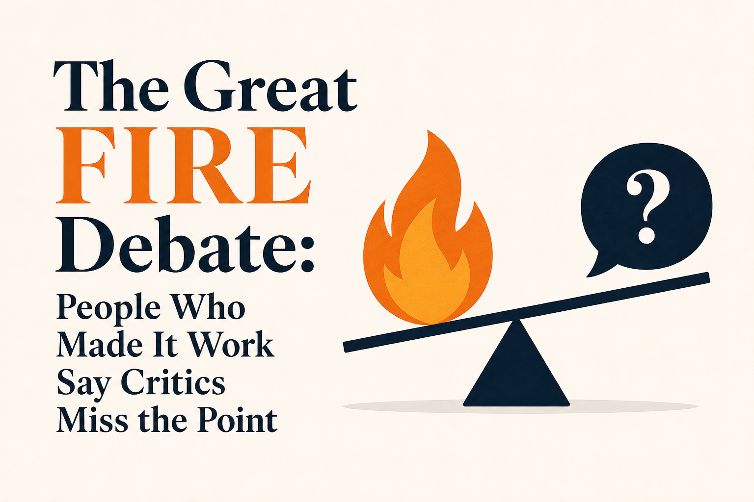 The Great FIRE Debate: People Who Made It Work Say Critics Miss the Point