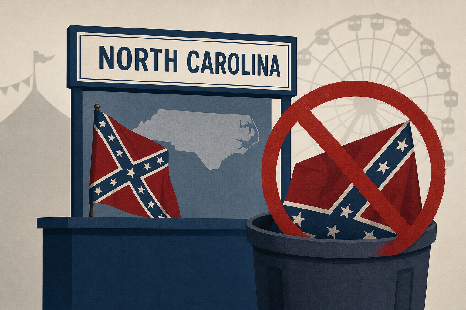 Fresh controversy at Trump’s Great American State Fair after NC booth forced to remove Confederate flag