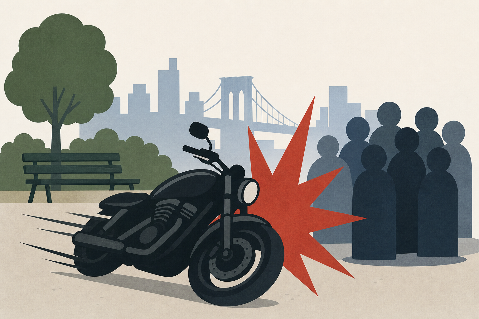 Motorcycle crashes into crowd at Brooklyn park, injuring 10, NYPD says