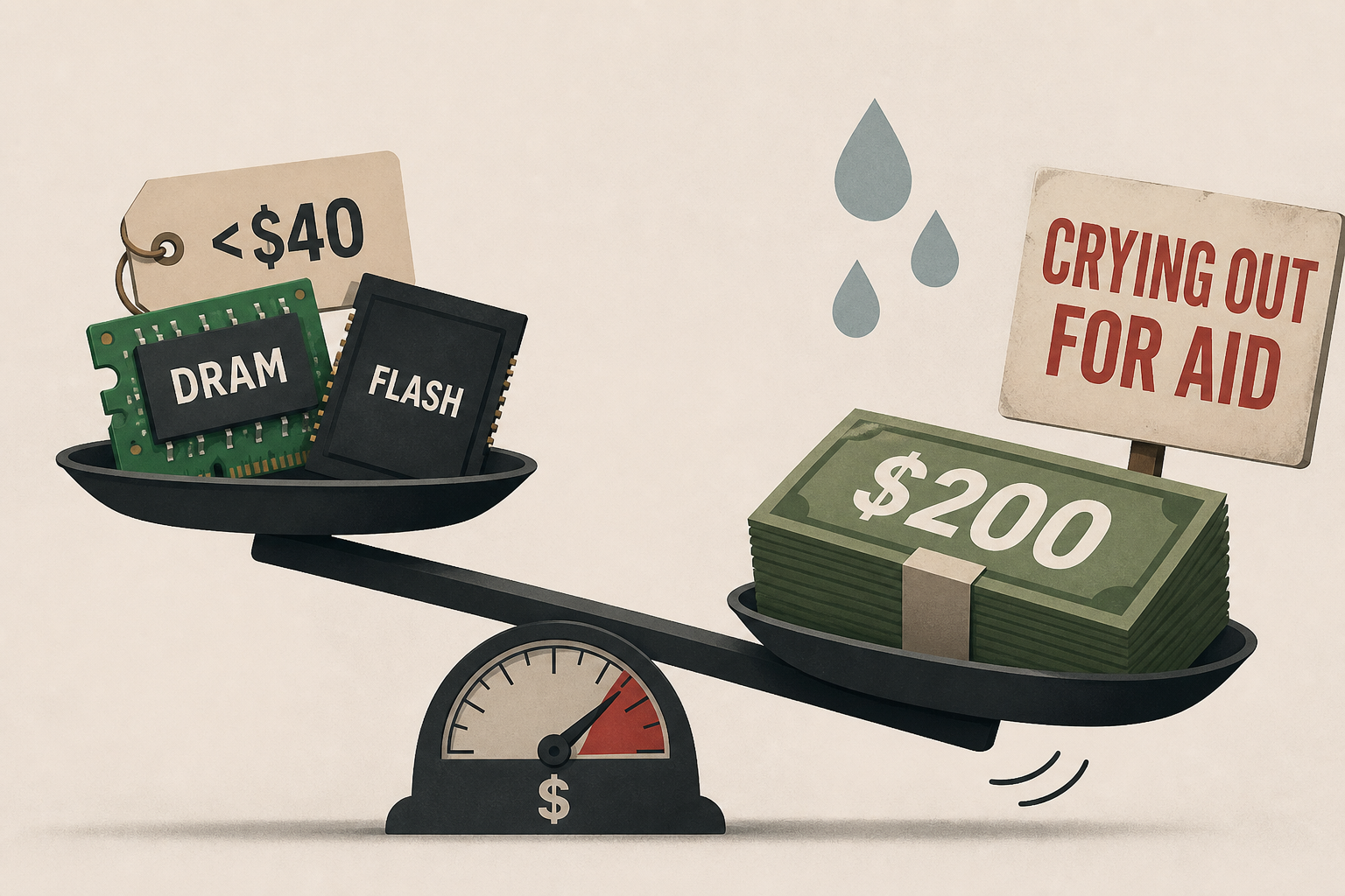 For Years, Apple Acquired DRAM And Flash Storage For Under $40 But Charged $99 For The Upgrade, Now It's About To Pay ~$200 For The Combo And Crying Out For Aid