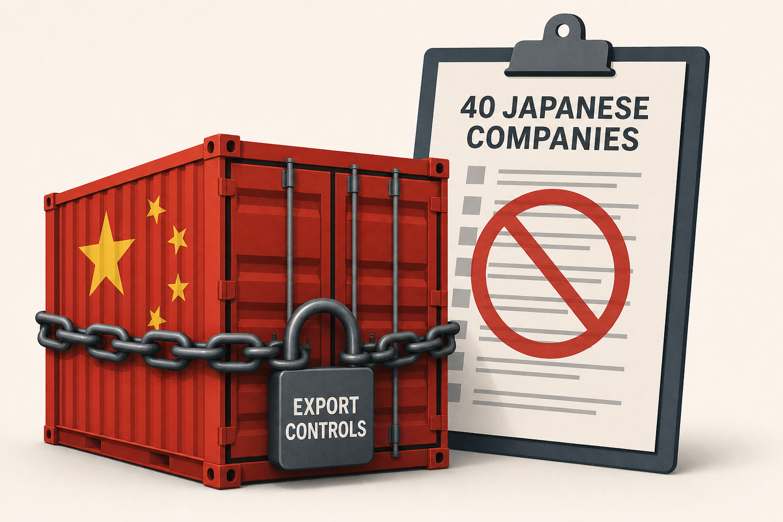 China imposes export controls on 40 Japanese companies