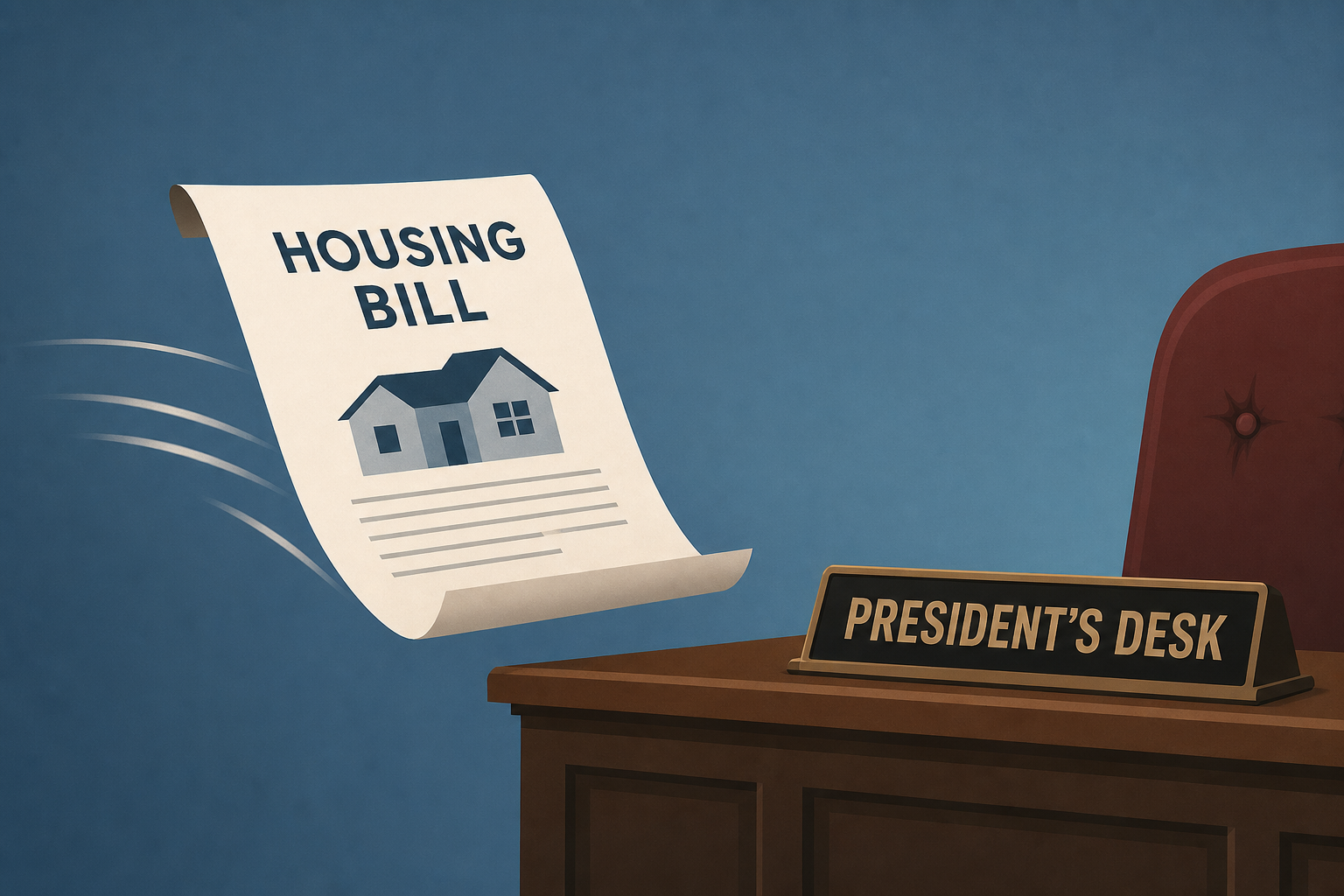 Housing bill that Trump refuses to sign heads to his desk