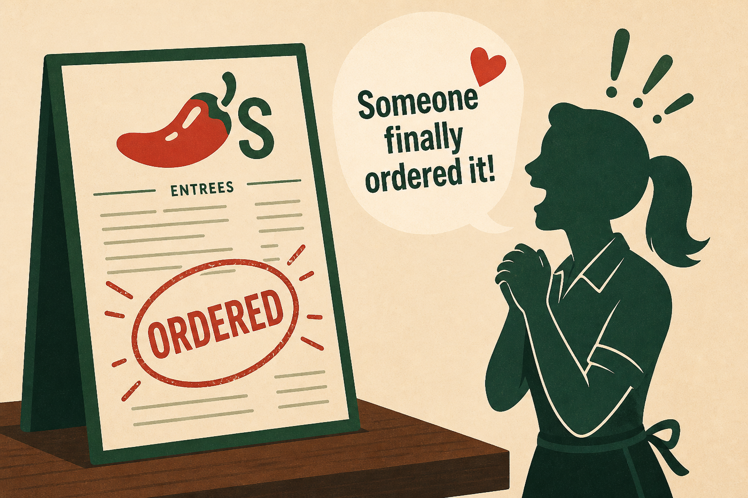 Ohio man orders at Chili’s. Then his waitress gets excited: ‘Someone finally ordered it’