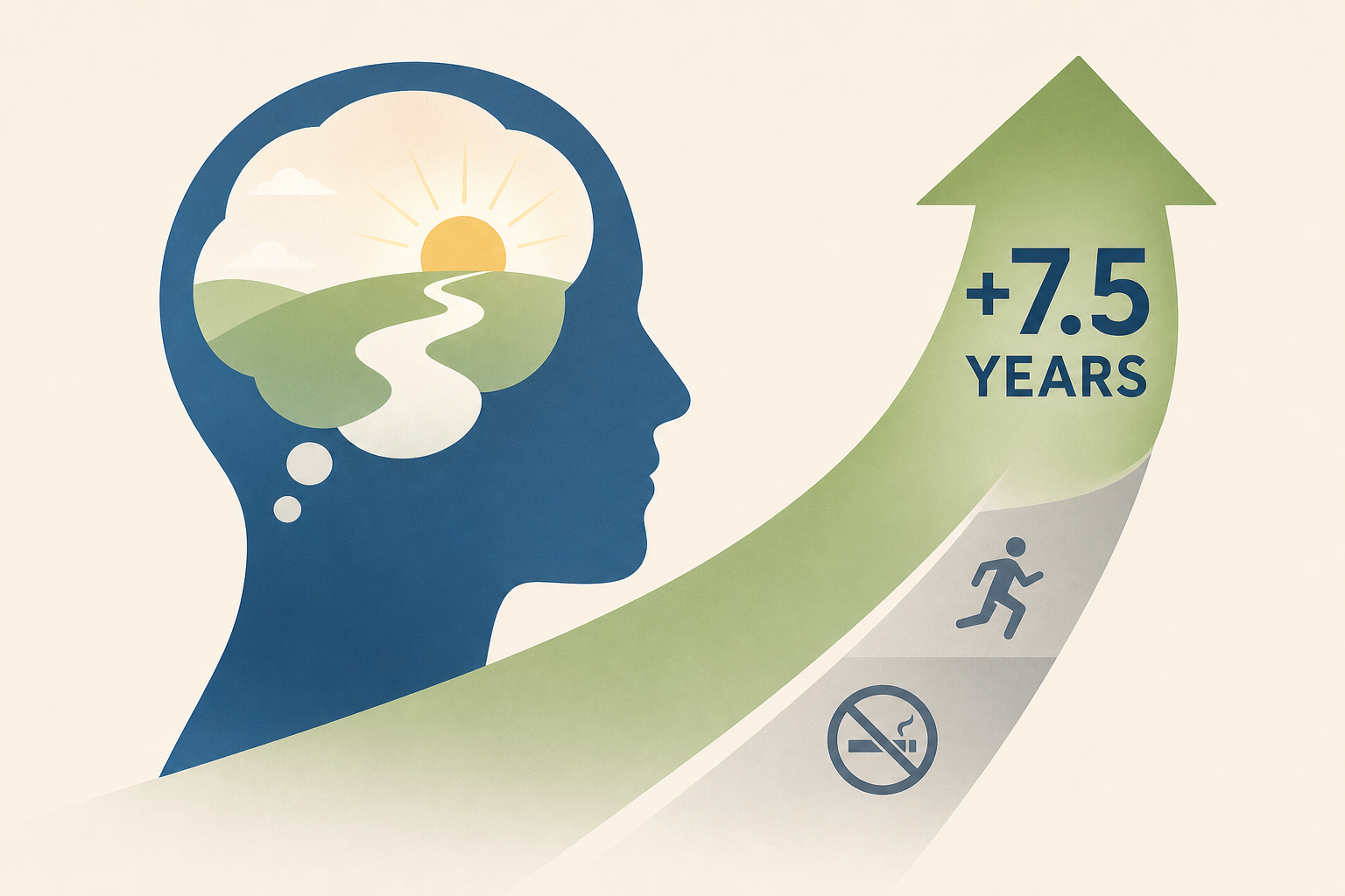 A Yale study found that how you think about getting older may add 7.5 years to your life, more than exercise and more than not smoking