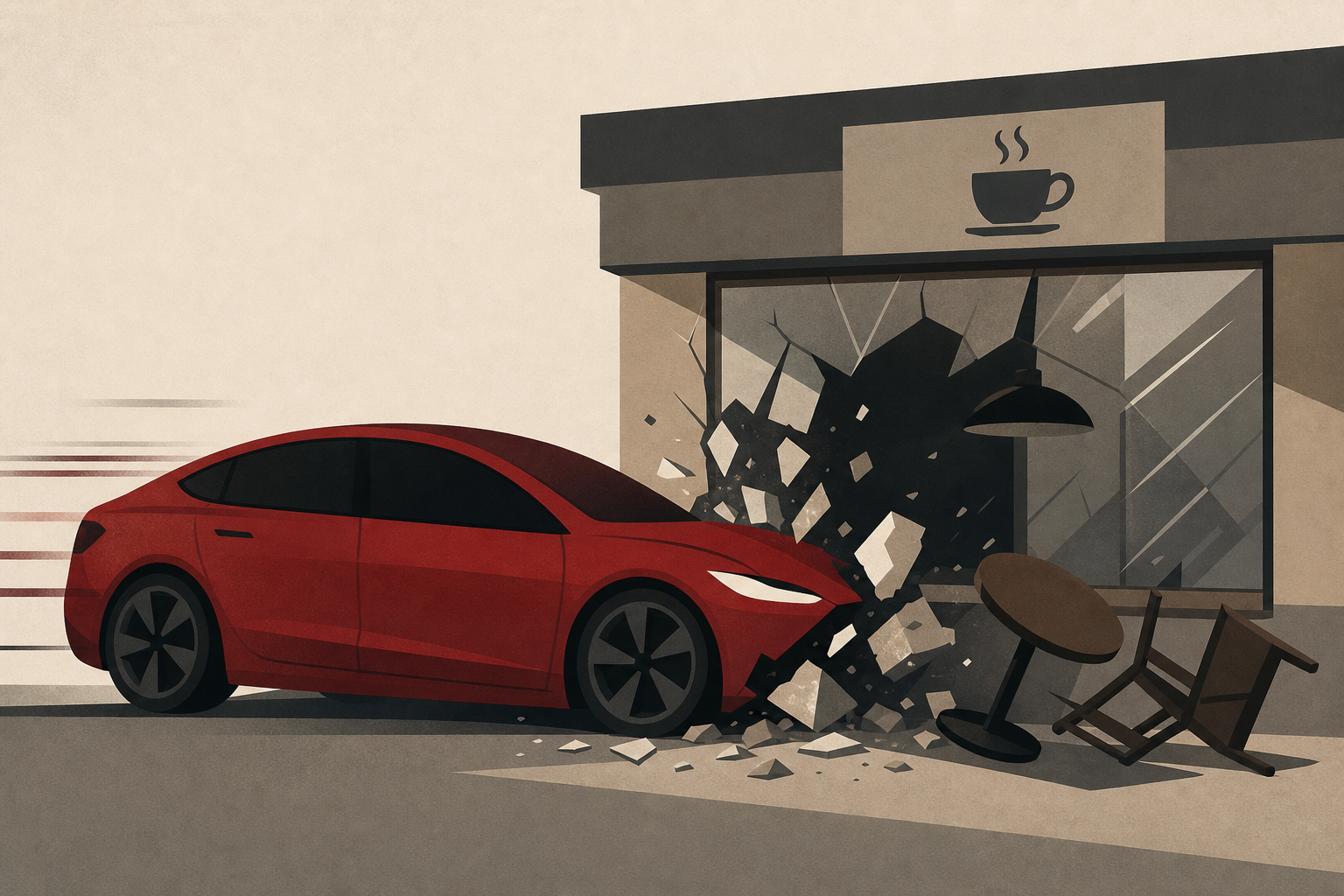Tesla crashes into cafe in Simi Valley, killing 1 and injuring 5