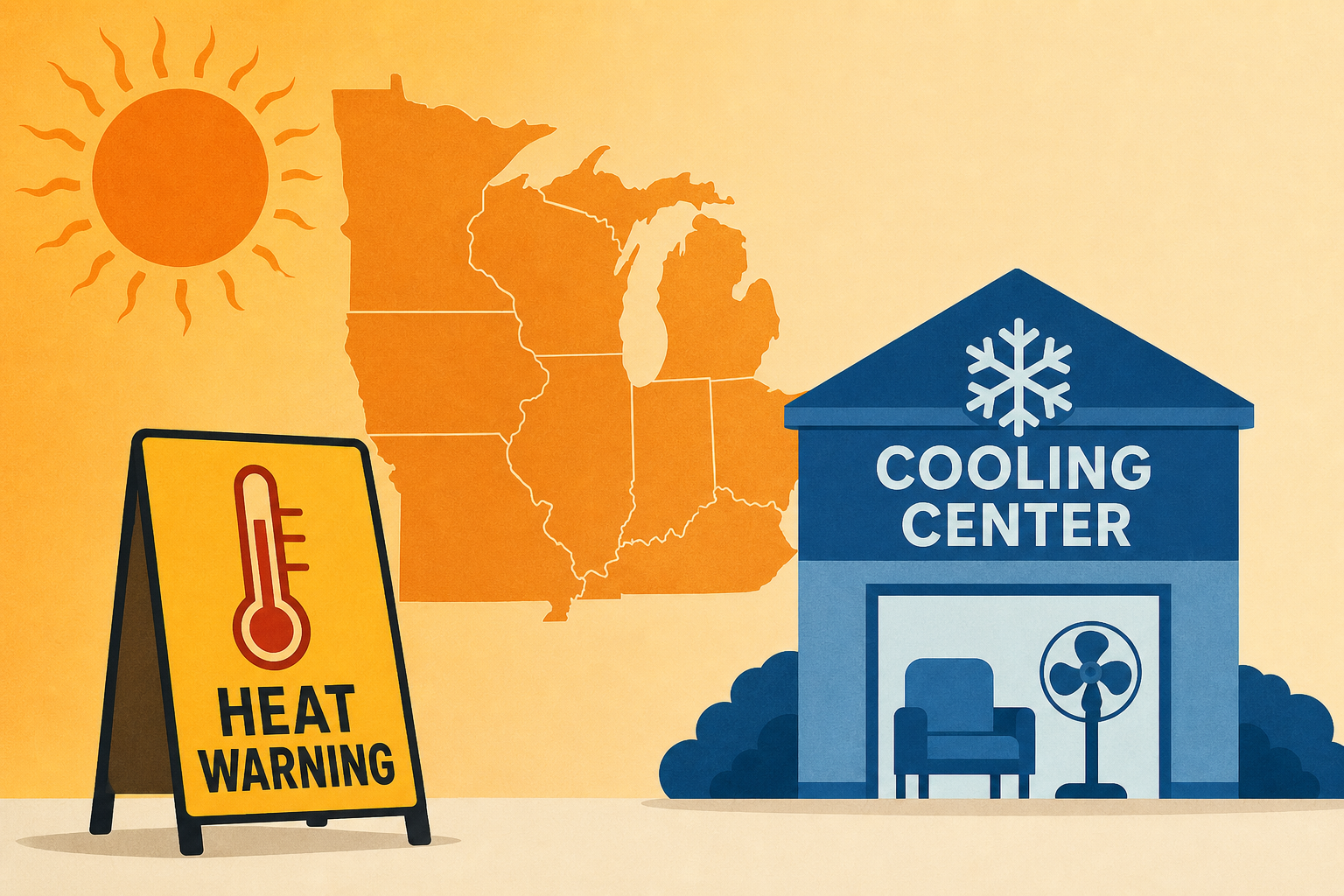 Heat wave prompts cooling centers in the Midwest, outdoor activity warnings