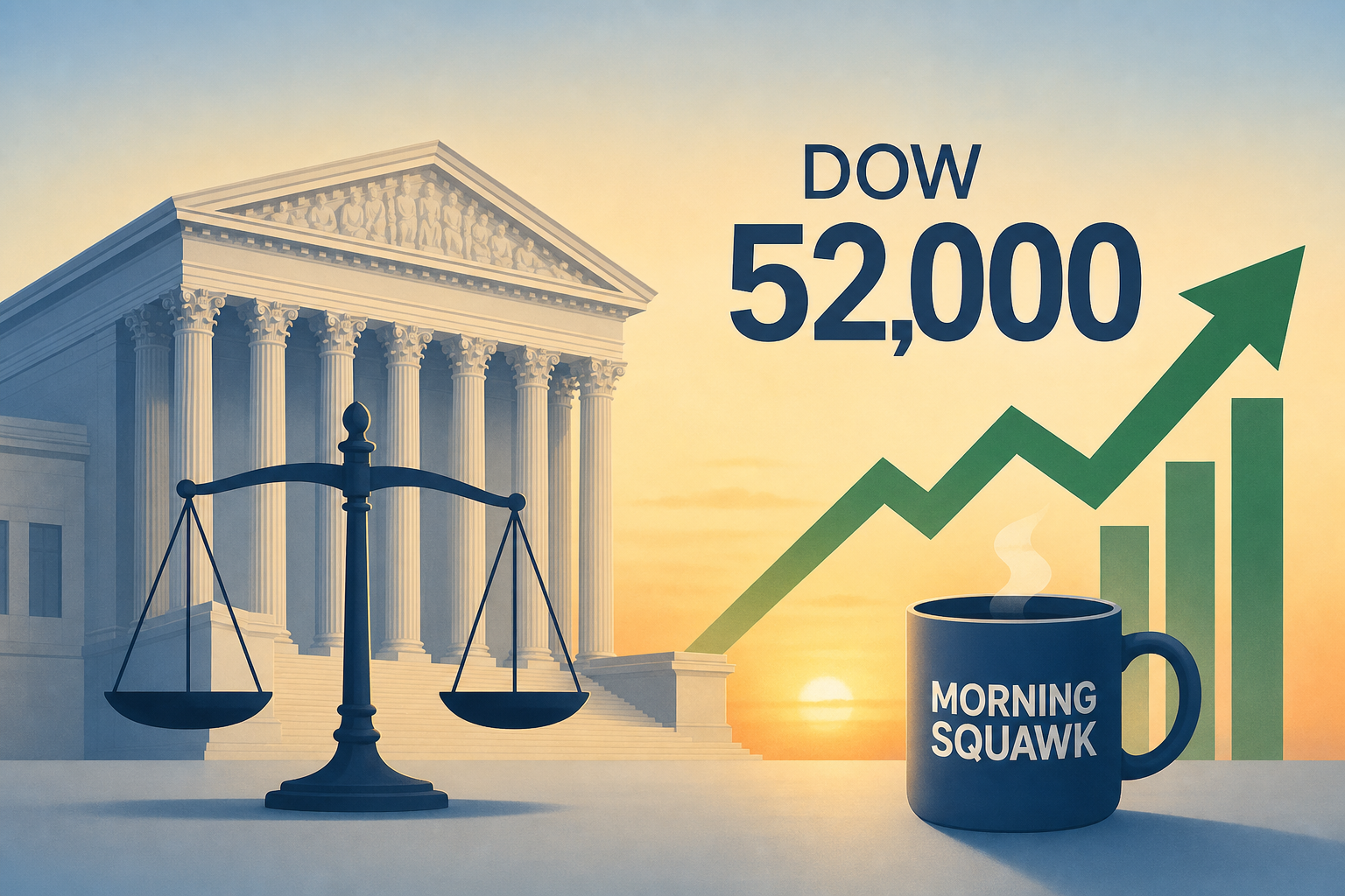 SCOTUS decisions, Dow at 52,000 and more: Morning Squawk