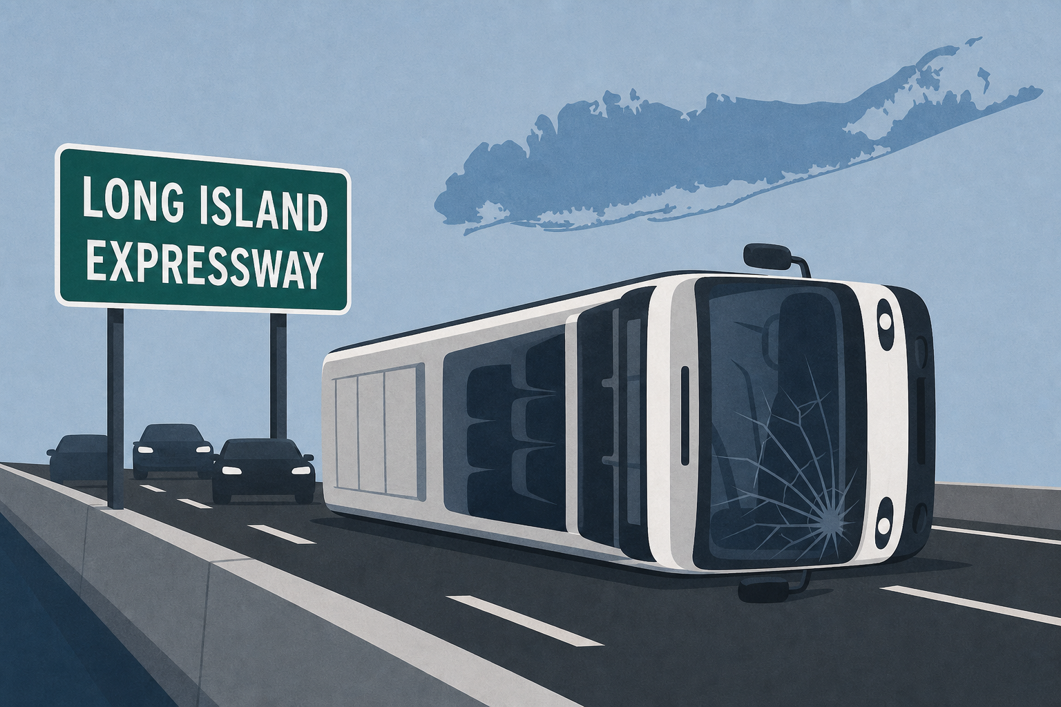 2 Killed as Bus Flips Into Traffic on Long Island Expressway