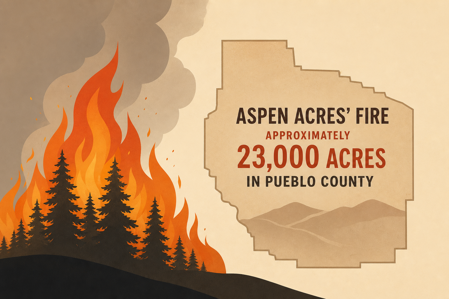 'Aspen Acres' fire approximately 23,000 acres in Pueblo County