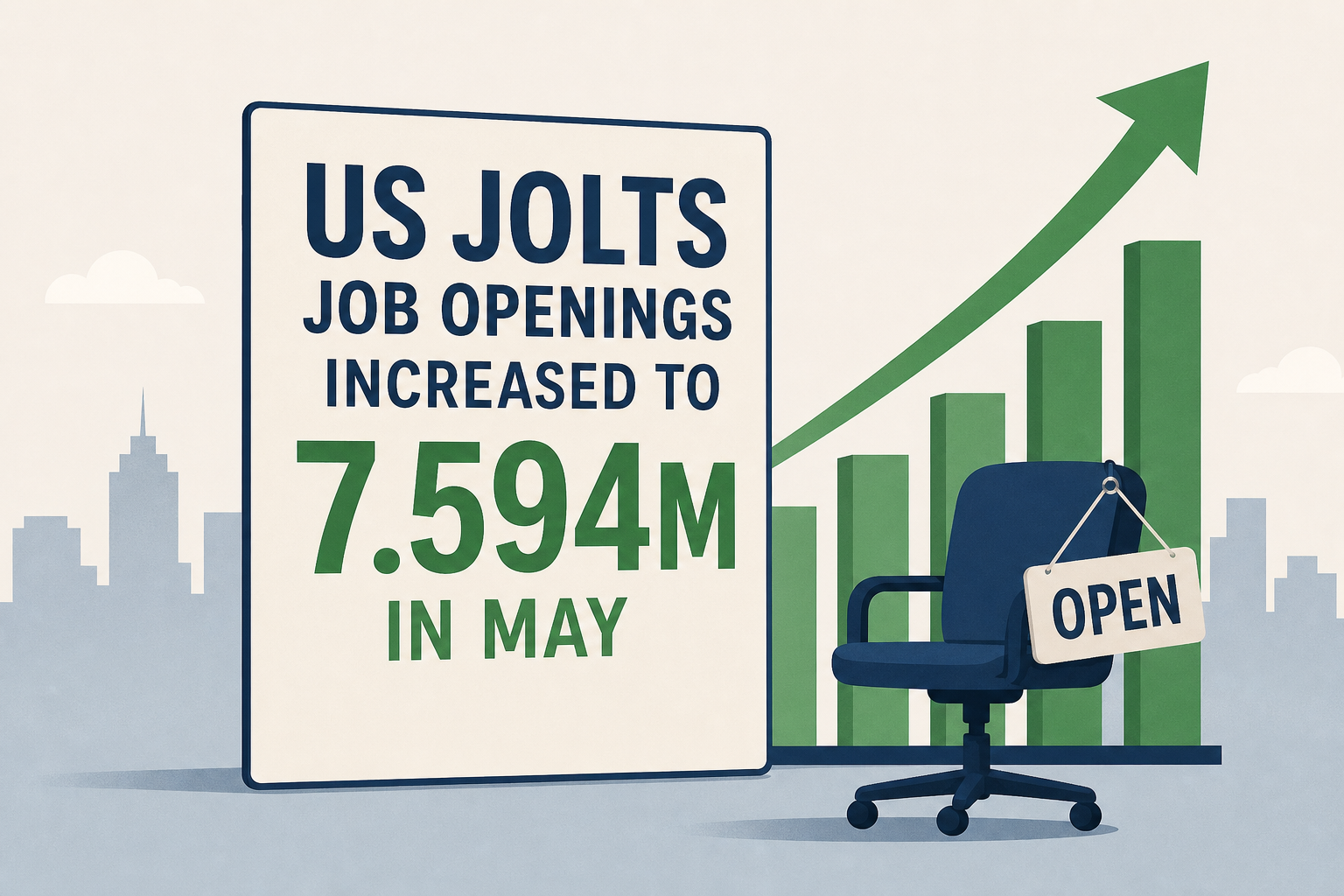 Breaking: US JOLTS Job Openings increased to 7.594M in May