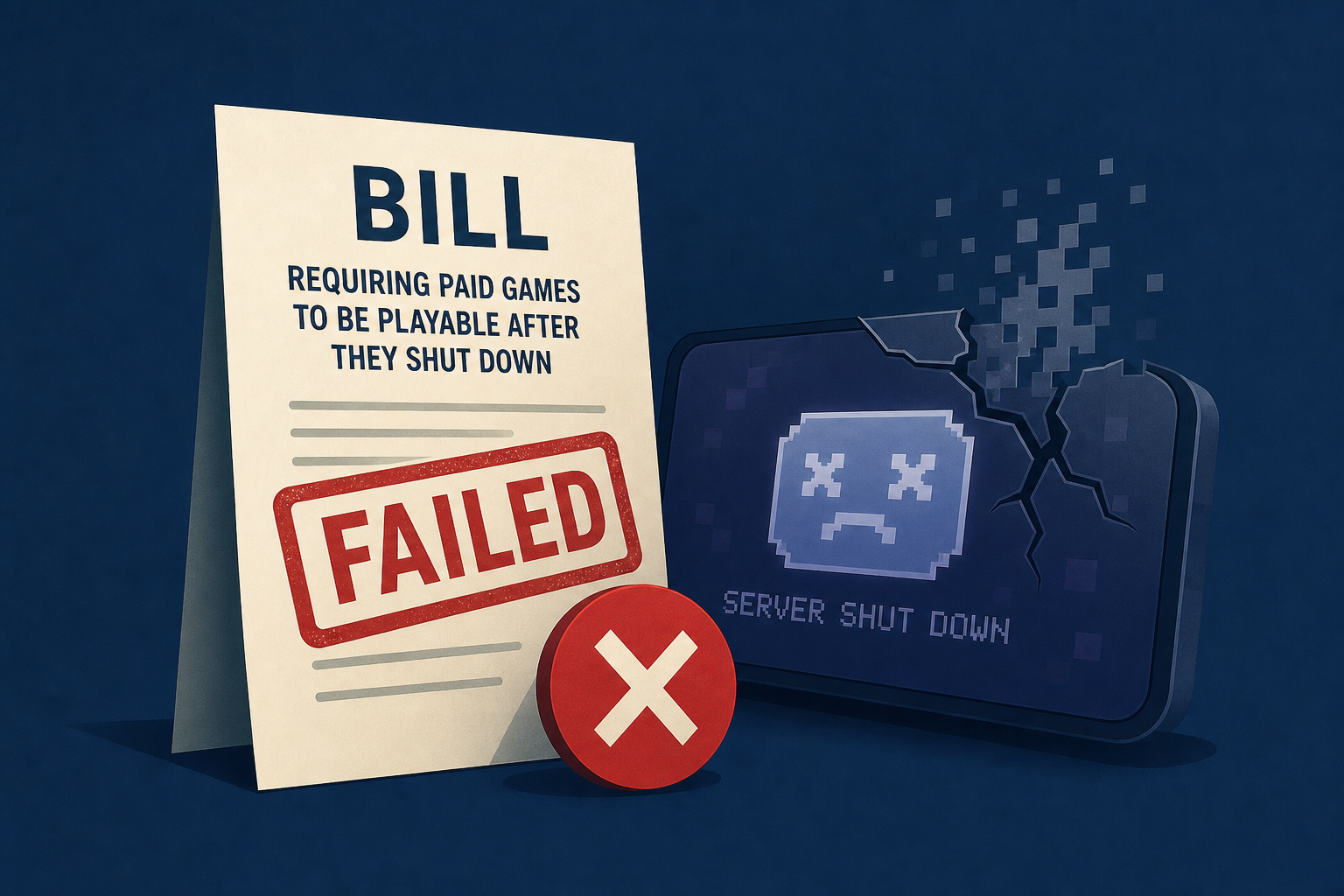 US bill requiring paid games to be playable after they shut down has failed to pass a Senate vote