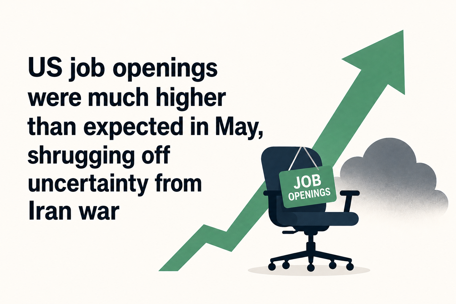 US job openings were much higher than expected in May, shrugging off uncertainty from Iran war