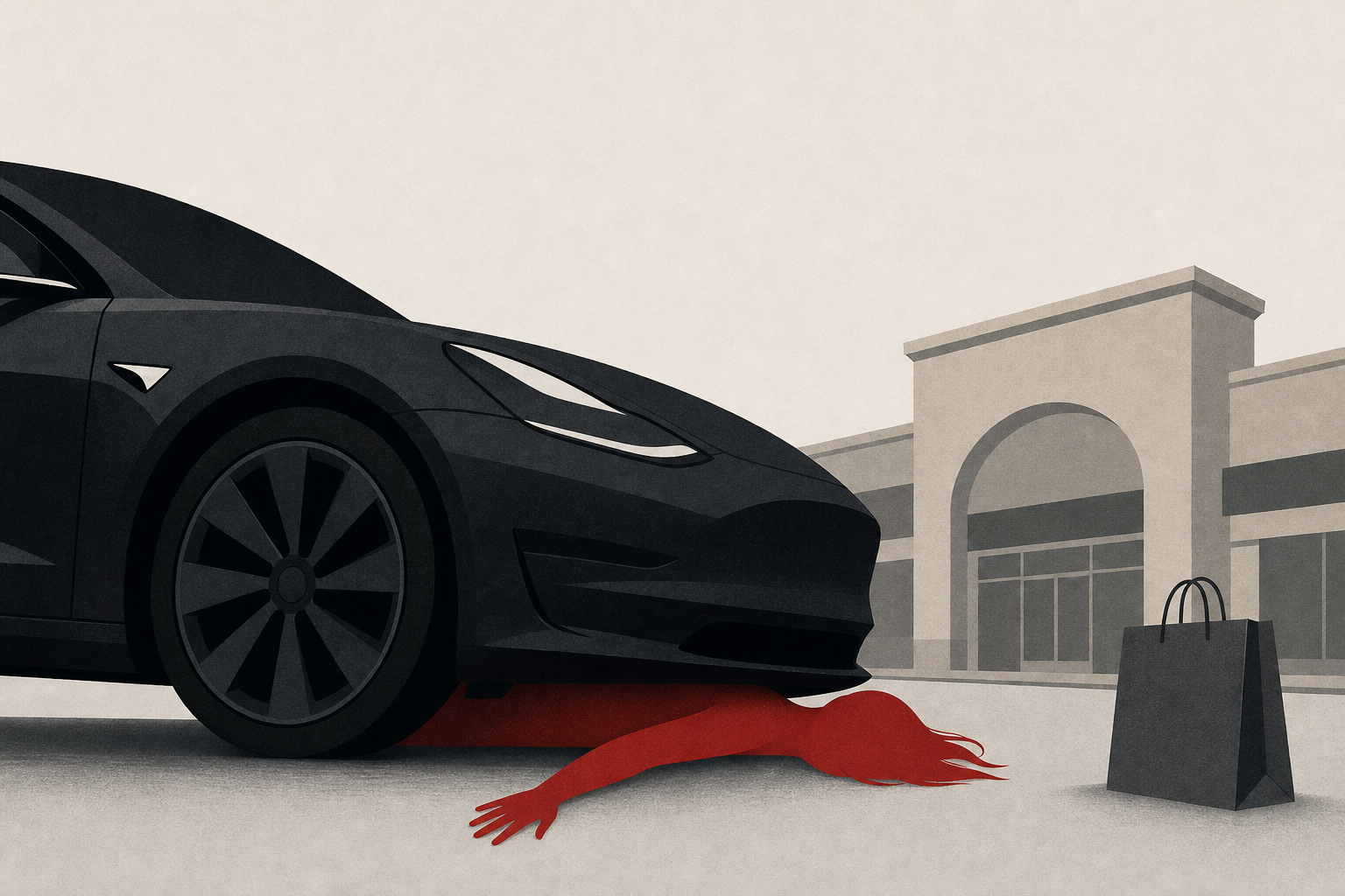 Woman pinned under Tesla in fatal crash at SoCal shopping center