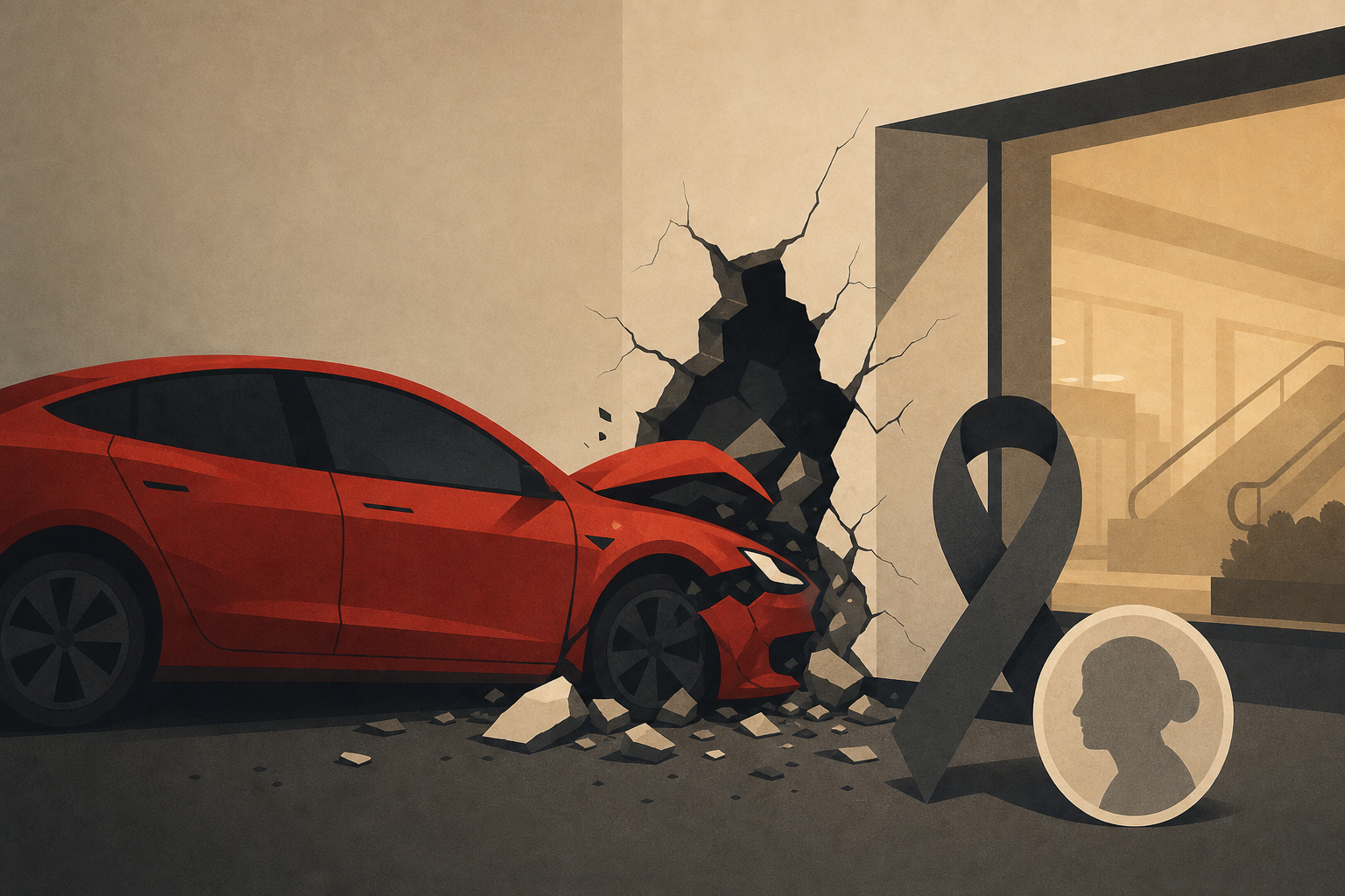 Tesla crashes into Simi Valley mall, leaving elderly woman dead