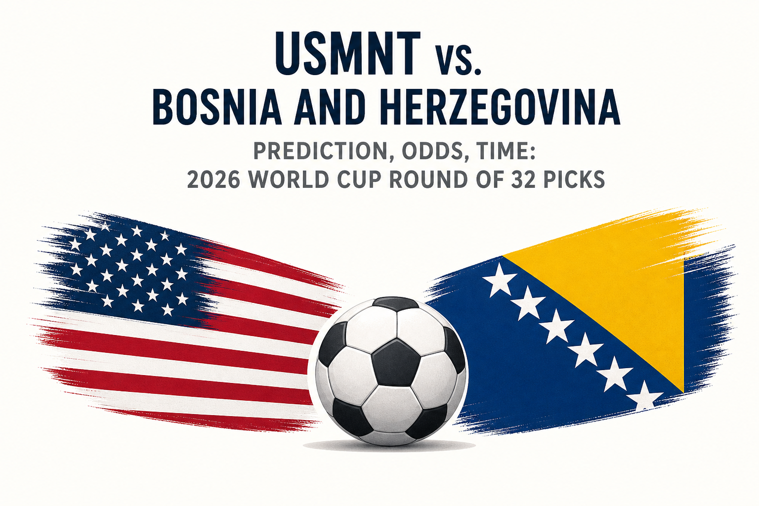 USMNT vs. Bosnia and Herzegovina prediction, odds, time: 2026 World Cup Round of 32 picks