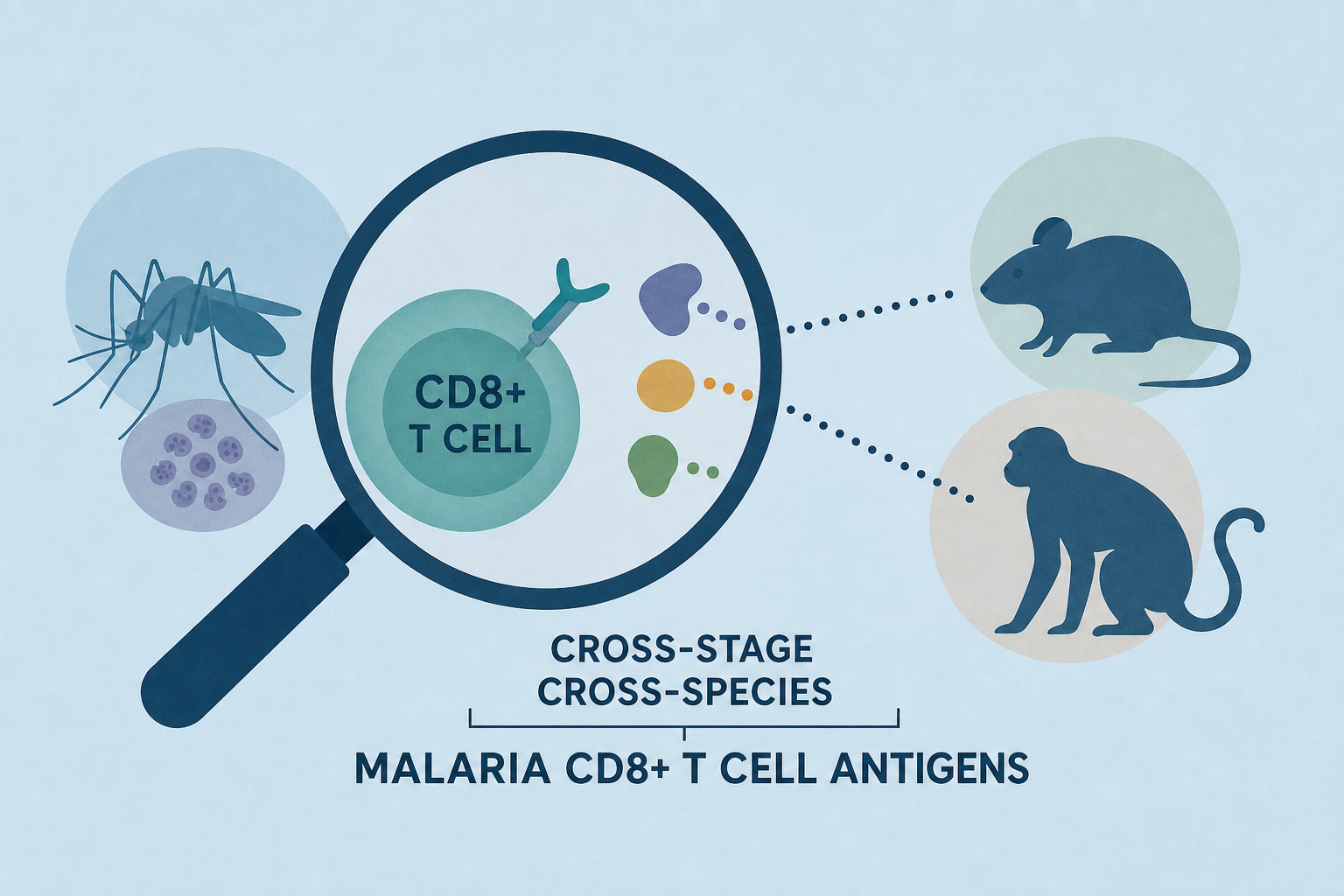 Identification of cross-stage, cross-species malaria CD8+ T cell antigens