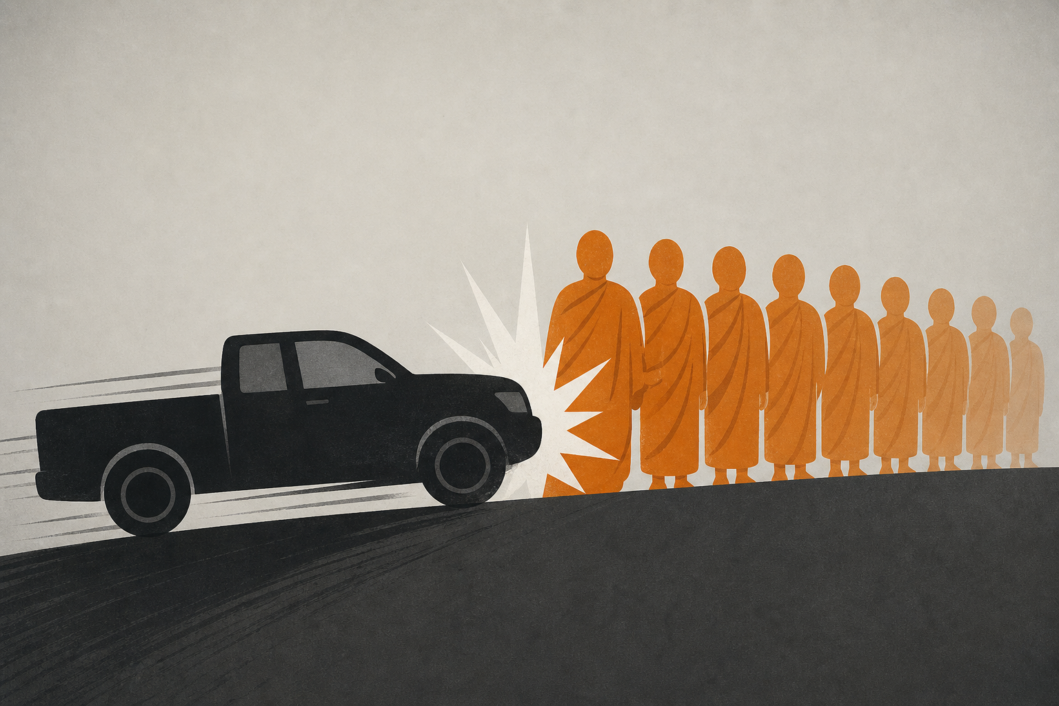 11-year-old boy crashes pickup truck into group of Thai monks, killing 8