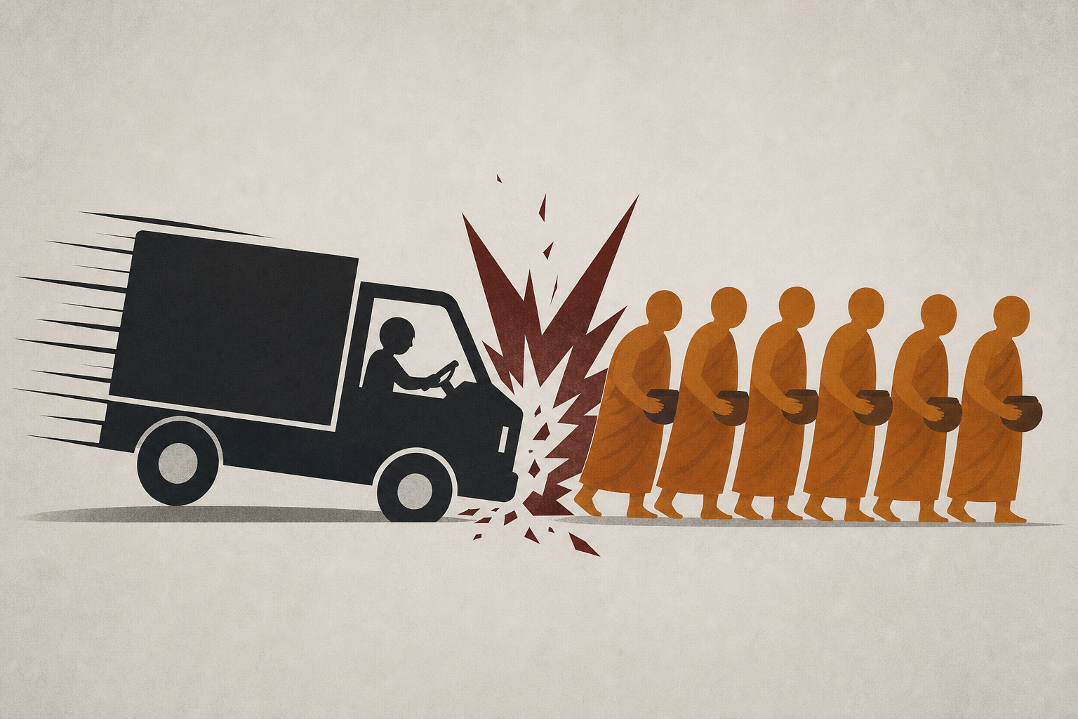 Boy driving truck crashes into group of Thai monks, killing 8 and injuring 14