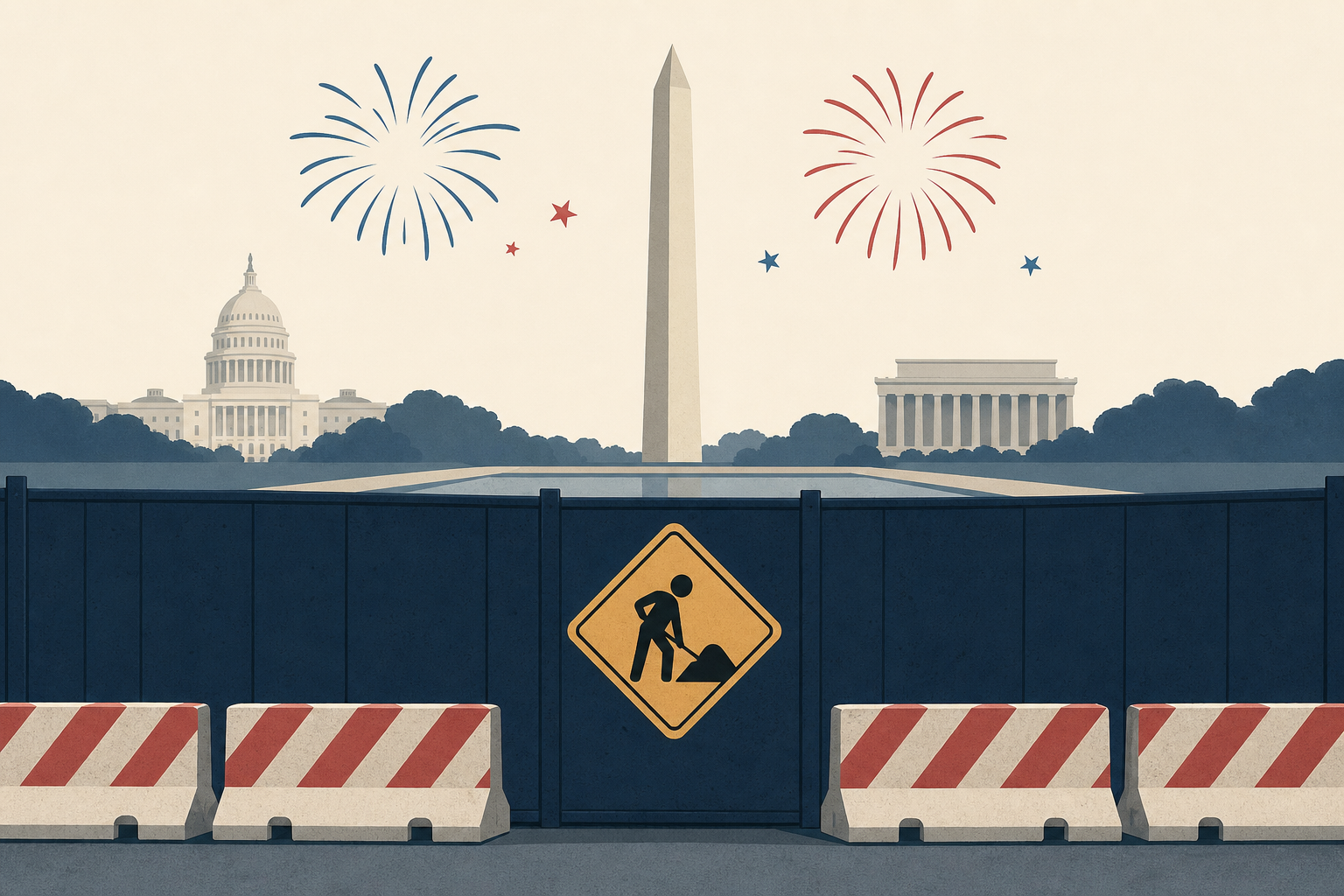 Trump wants to show off D.C. for the Fourth. His construction is in the way