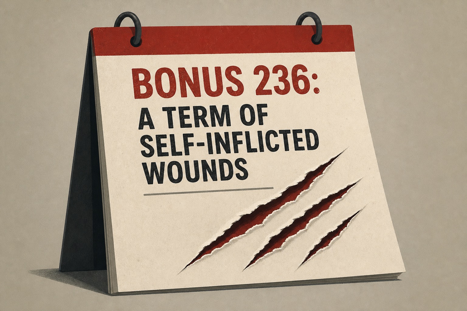Bonus 236: A Term of Self-Inflicted Wounds