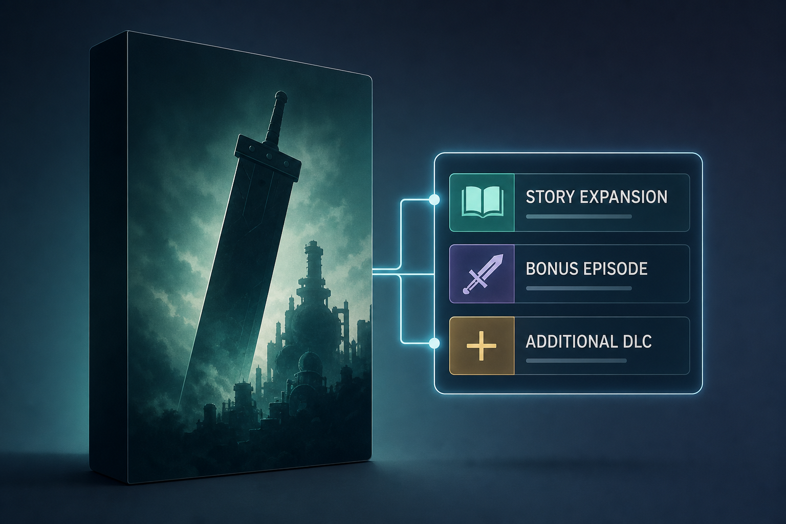 Final Fantasy 7 Revelation store page lists multiple DLCs, including story expansion