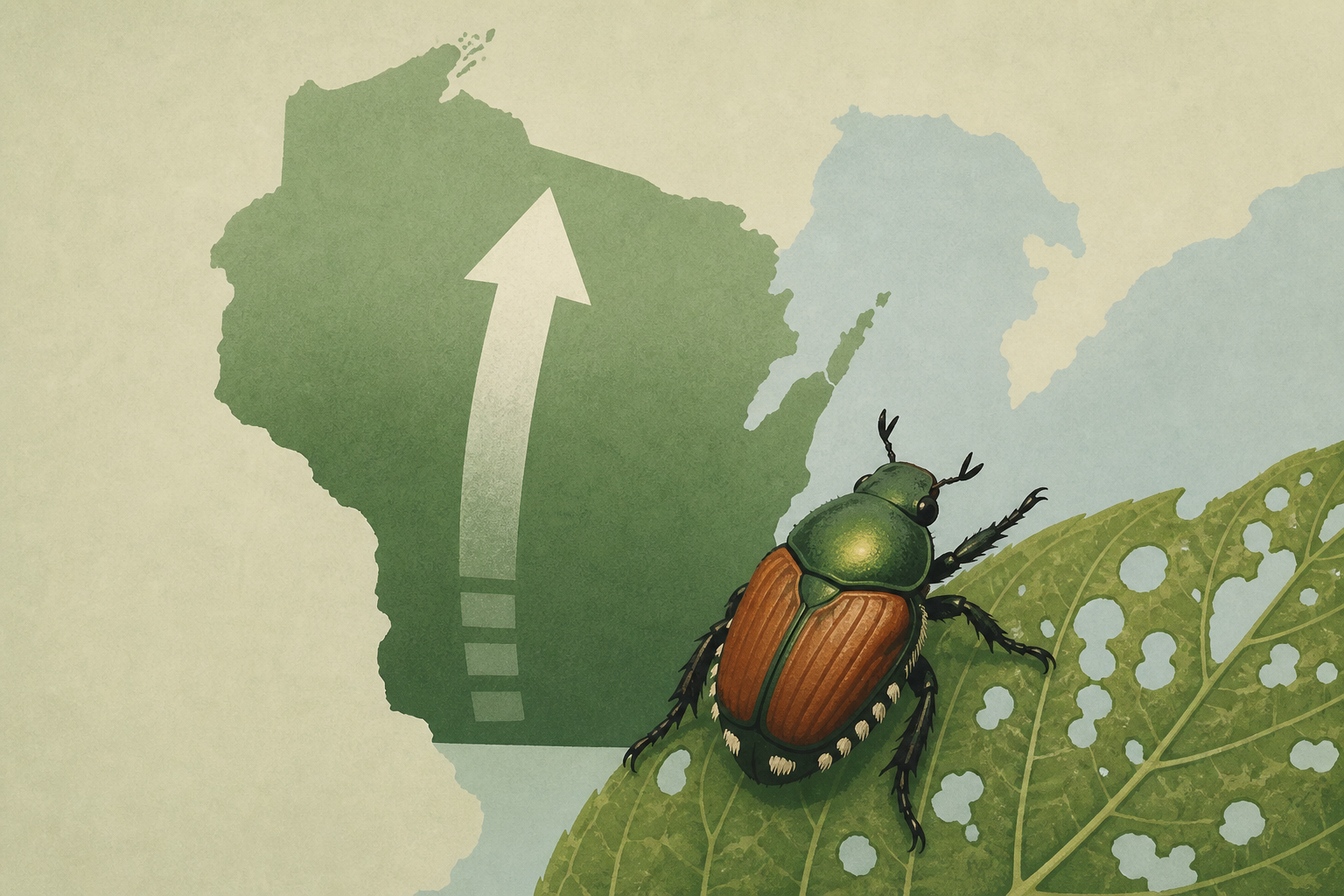 In Wisconsin, Japanese beetle populations are moving northward