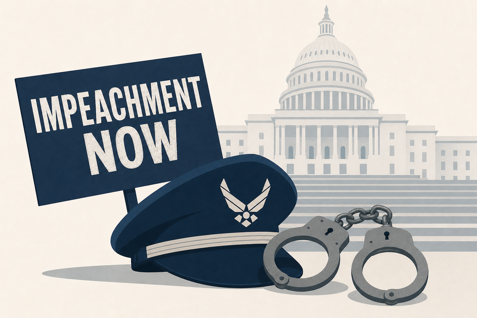 Air Force major arrested on Capitol steps during protest calling for Trump impeachment
