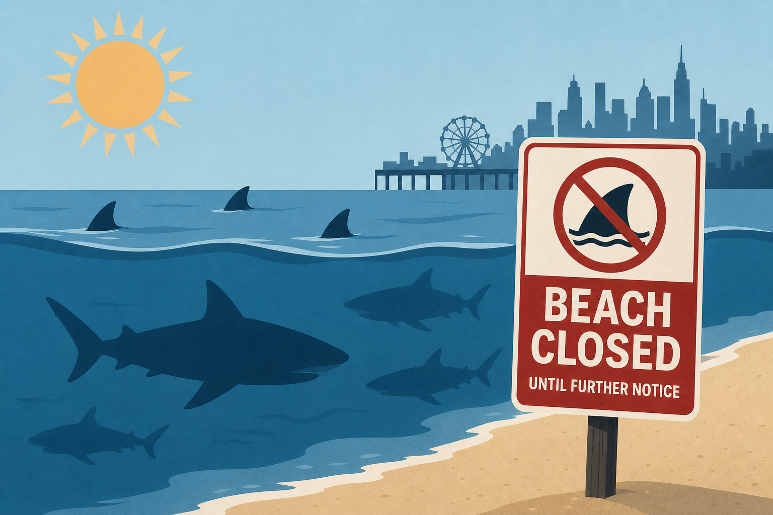 Swarm of bull sharks shut down NYC's Rockaway Beach during 4th of July weekend heatwave
