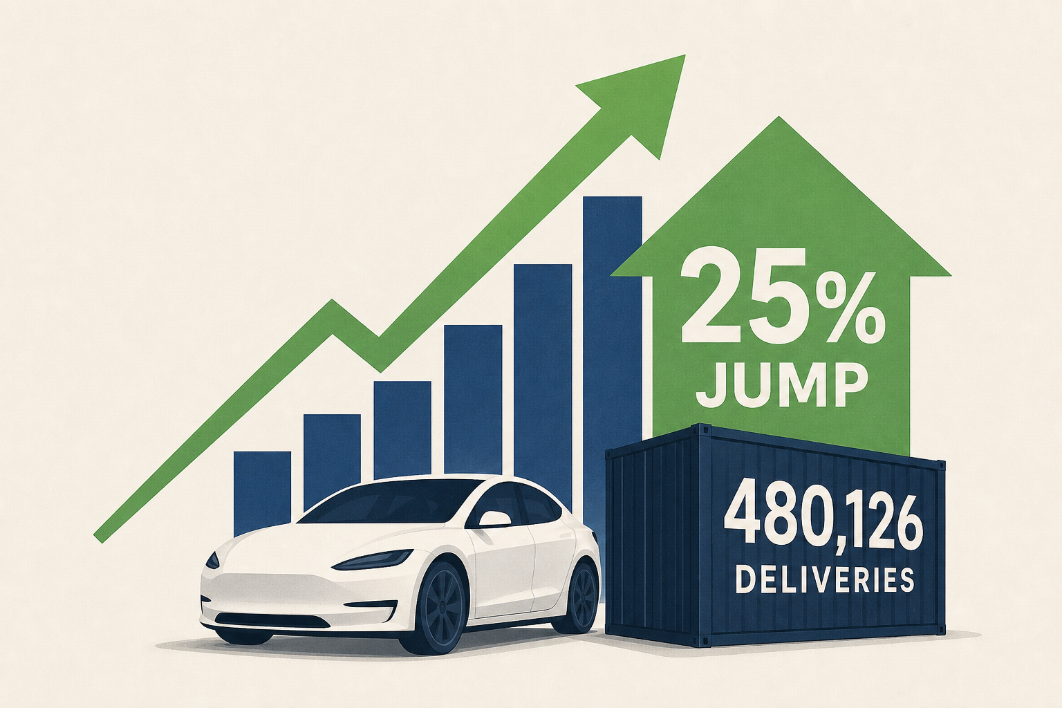 Tesla (TSLA) Q2 2026 deliveries jump 25% to 480,126, beating estimates