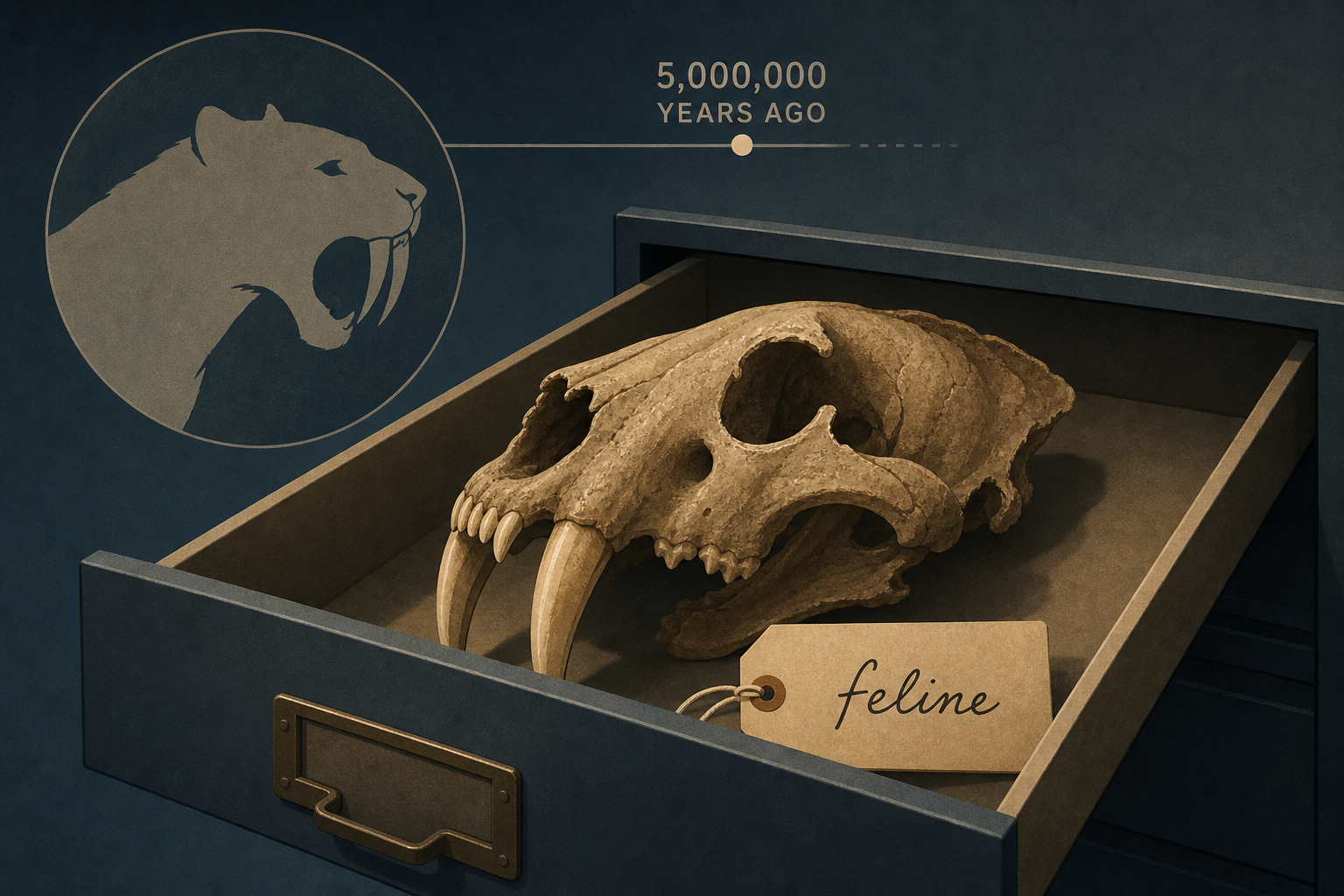 Labeled just 'feline,' skull in a New York museum drawer turns out to be a 5-million-year-old saber-toothed cat