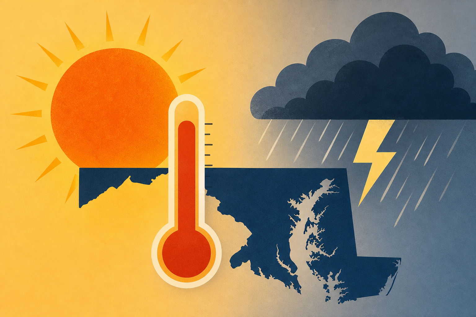 Brutally hot weather through 4th of July in Maryland, risk of storms increases