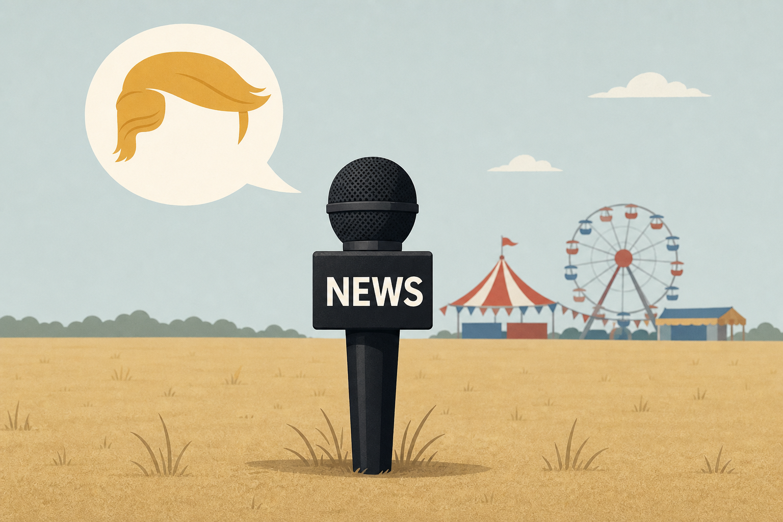 CNN’s Kaitlan Collins trolls Trump by reporting on the state fair by reporting in the middle of the empty field