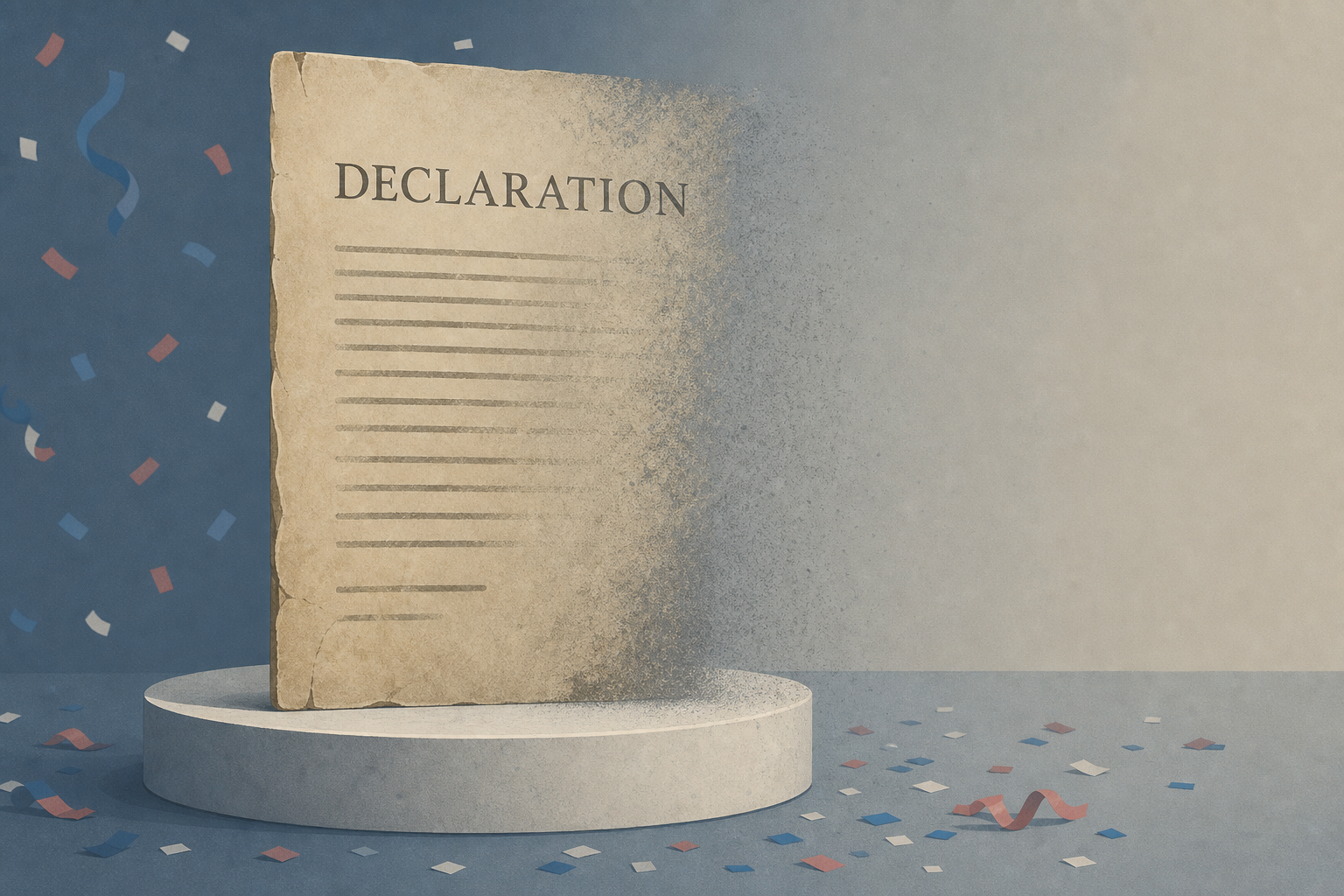 Once the Centerpiece of Celebration, a Faded Declaration Recedes