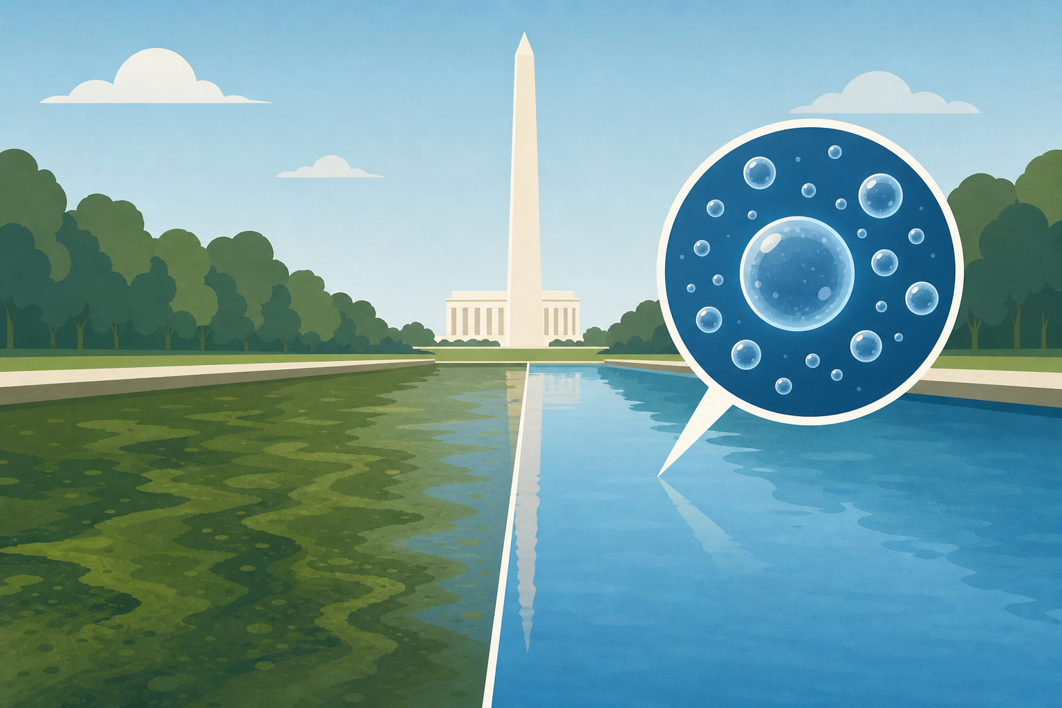 Nanobubbles cleaned up the Lincoln reflecting pool: here’s how they could be used on dying seas and lakes