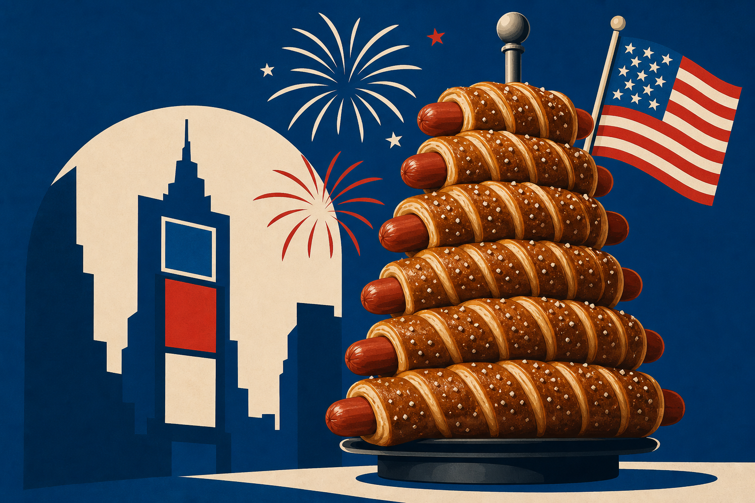 Dave & Buster's Times Square debuts Pretzel Dog Tower for Fourth of July