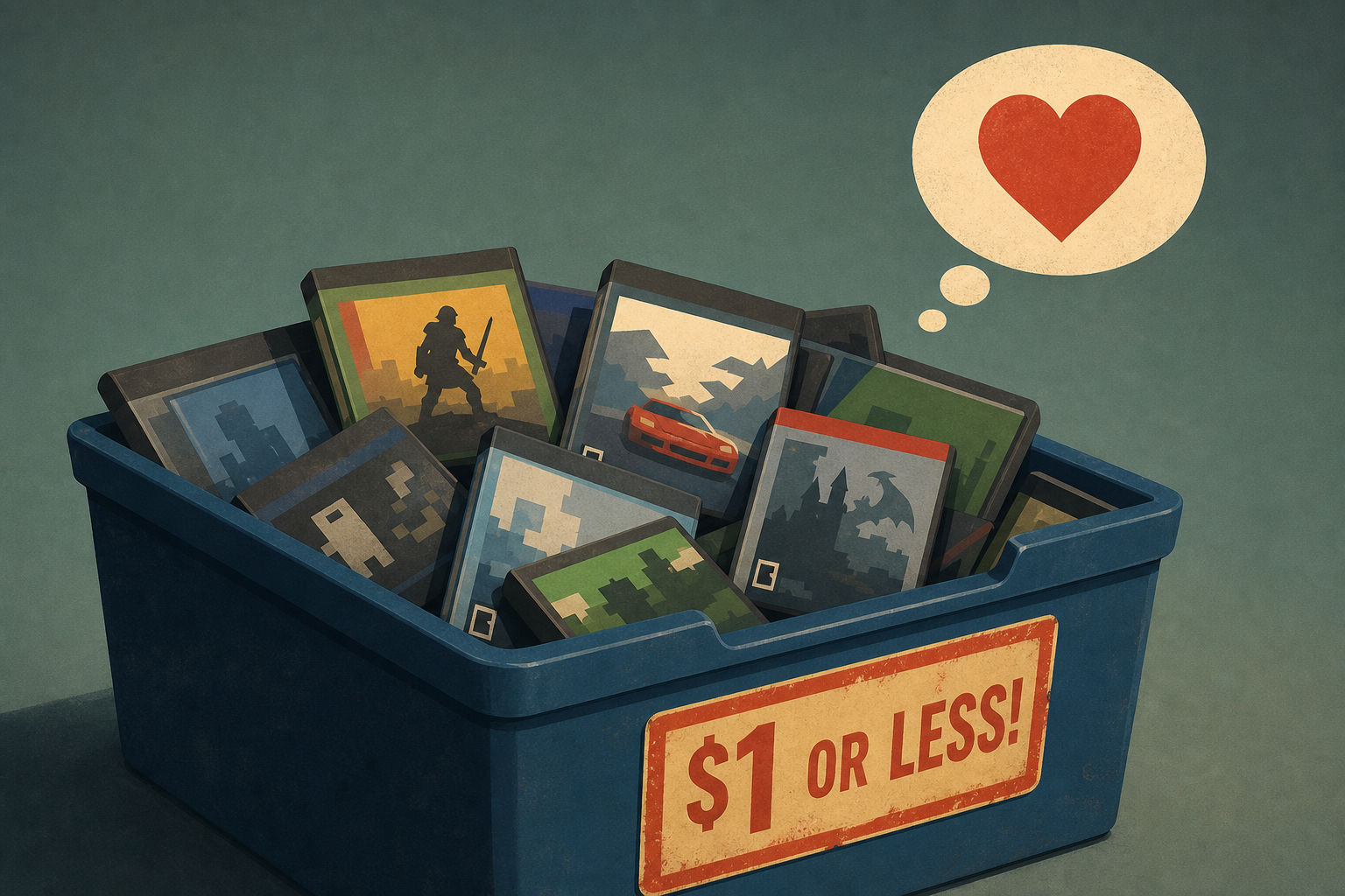 Man, I Miss Big Bargain Bins Of Used Video Games
