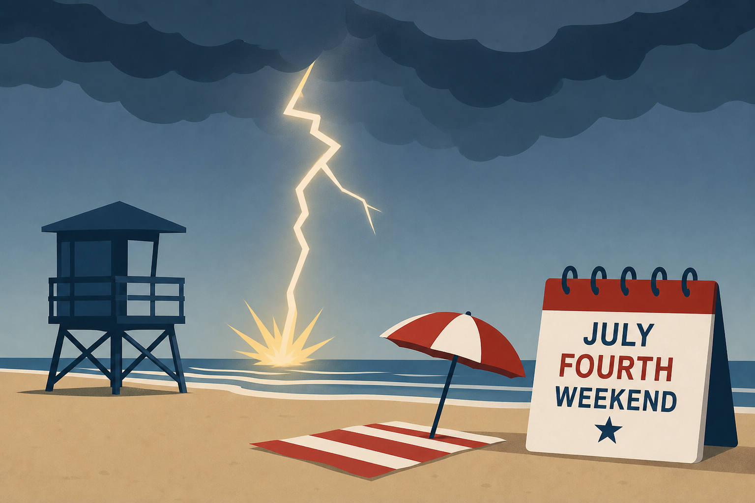 Florida beach lightning strike leaves 1 dead, 3 injured ahead of July Fourth weekend