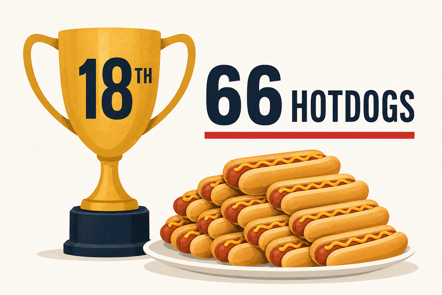 Joey Chestnut wins 18th Nathan's hot dog eating contest with 66 hotdogs