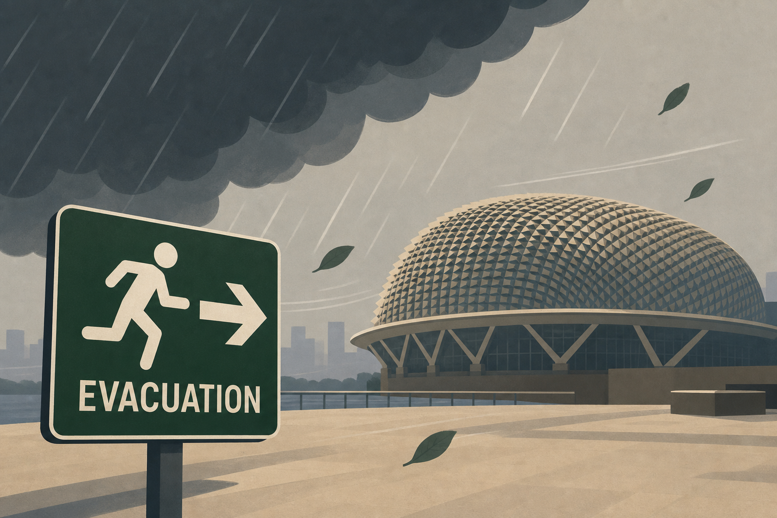 Tens of thousands evacuated from Esplanade amid severe weather alert