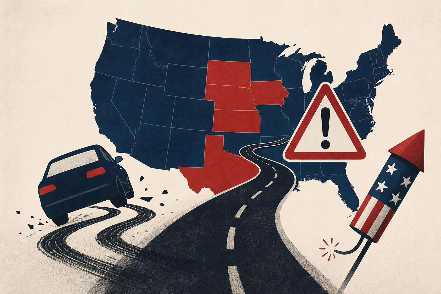 America's most dangerous states to drive in during 4th of July