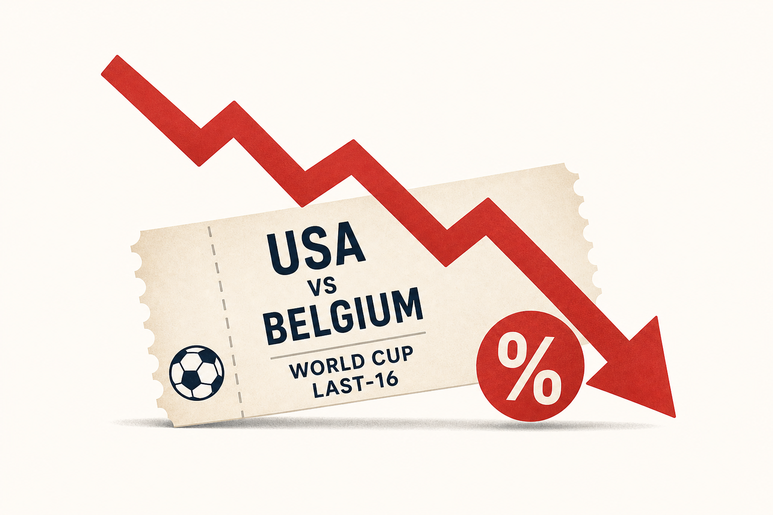 Ticket prices plunge for USA-Belgium World Cup last-16 match