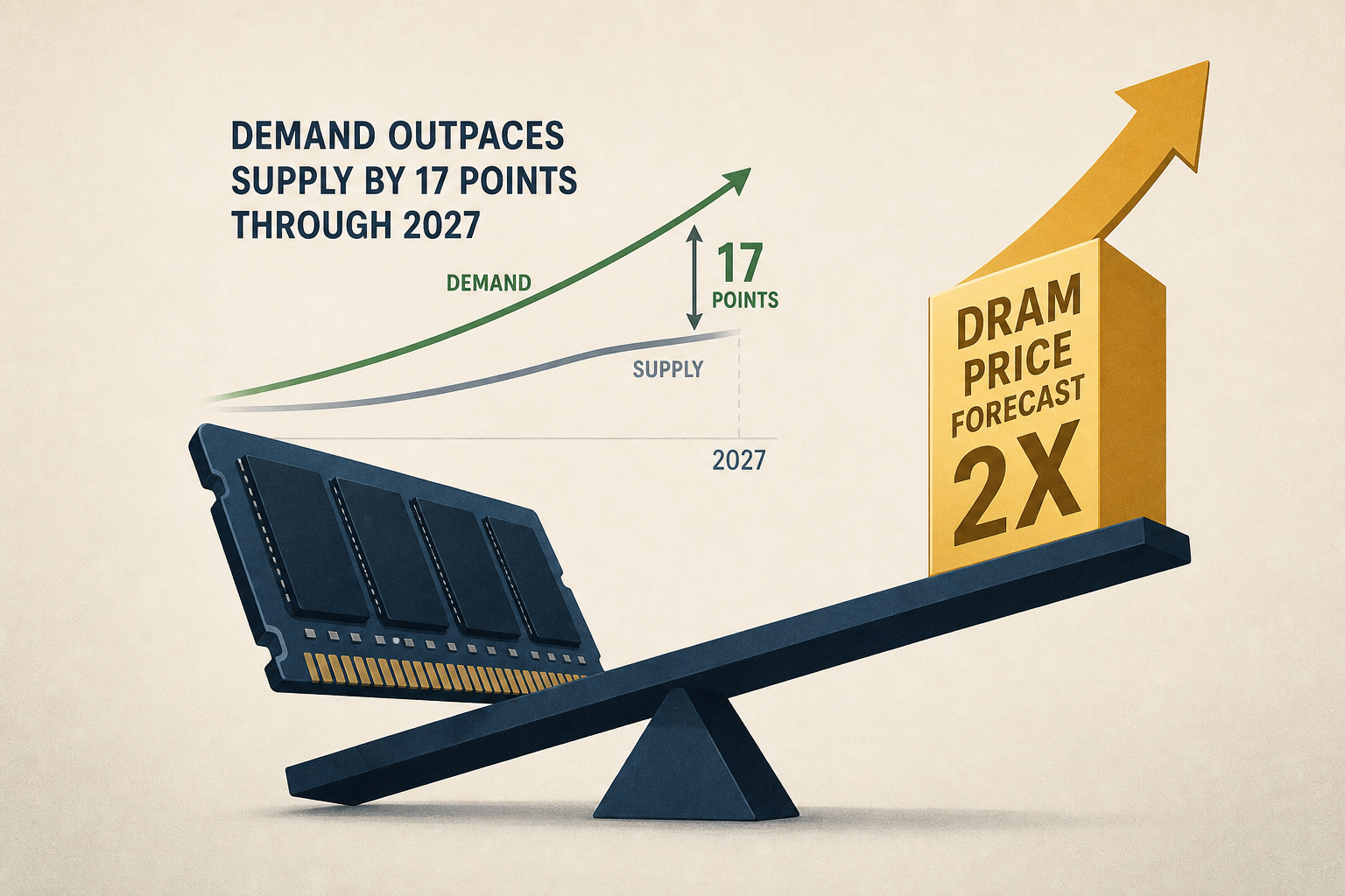 UBS doubles its DRAM price forecast as memory demand outpaces supply by 17 points through 2027