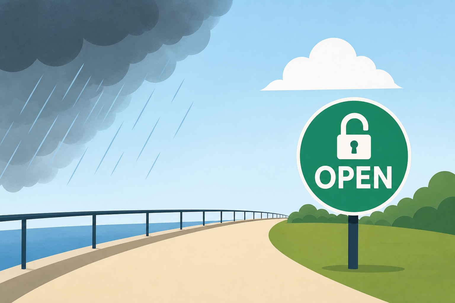Esplanade reopened to the public following weather delay